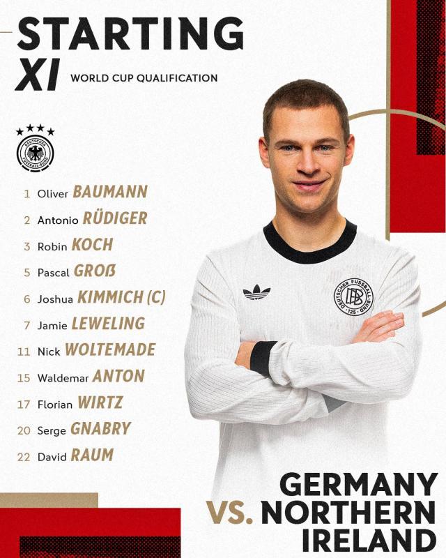 【世预赛】德国3比1北爱尔兰，维尔茨直接任意球破门